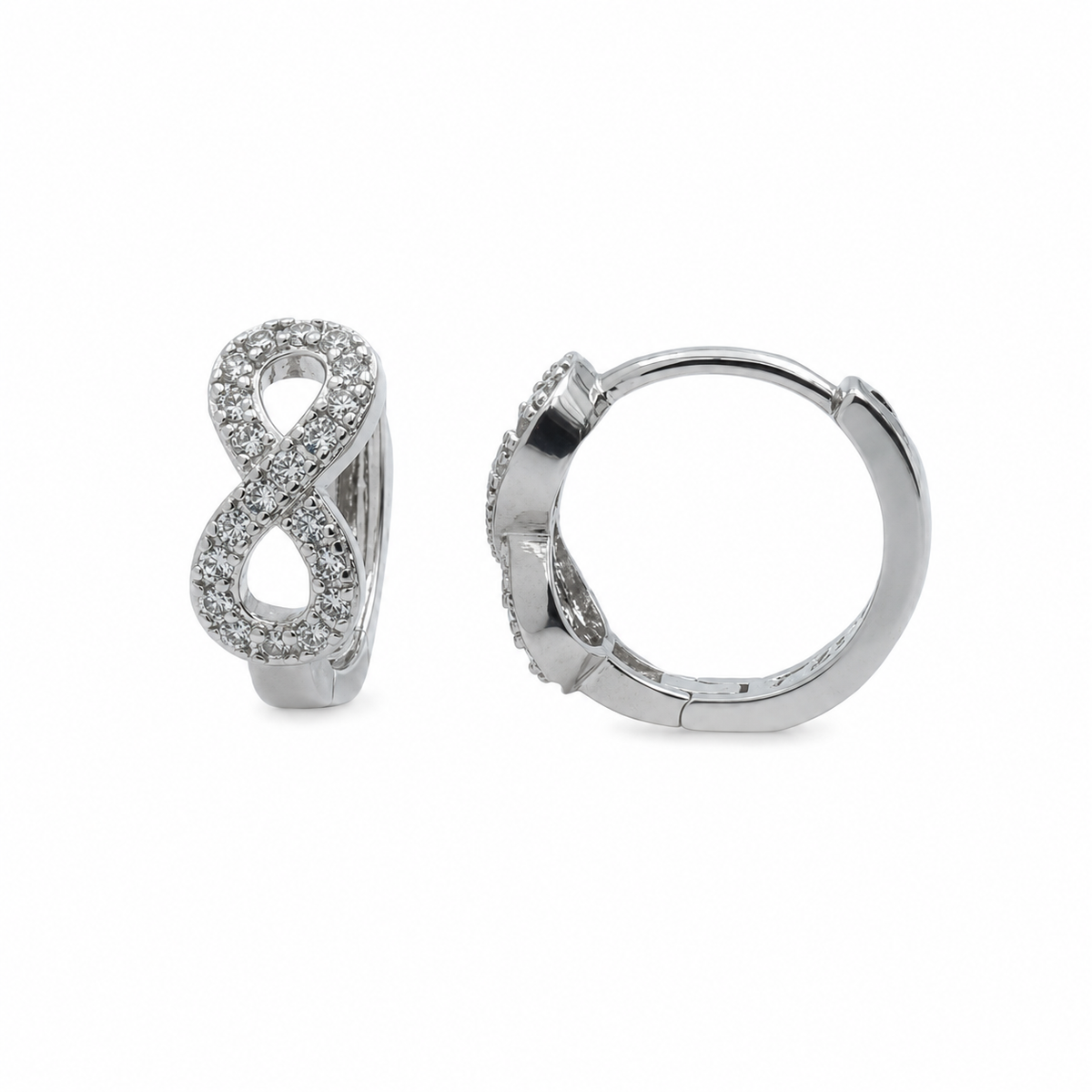 PM006 – Silver Infinity Cirkoni Huggie Minđuše