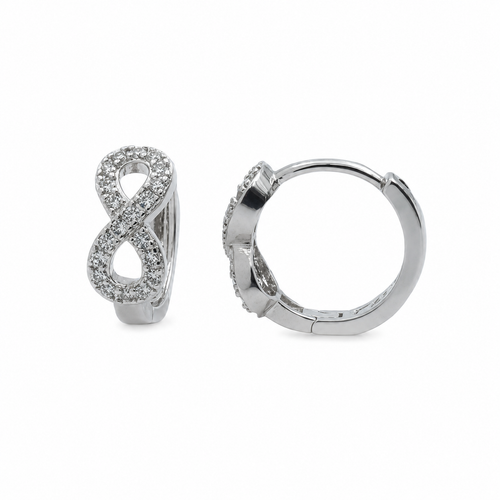 PM006 – Silver Infinity Cirkoni Huggie Minđuše