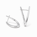 PM016 Silver Sharp V Huggie Minđuše od hirurškog čelika