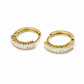PM013G – Gold Multi CZ Prong Eternity Hoop Minđuše