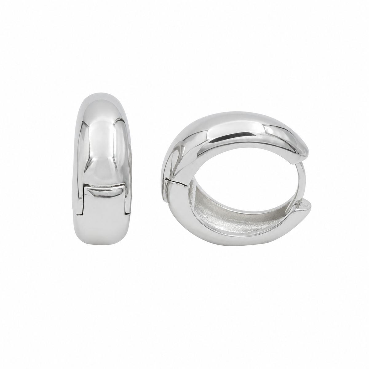 PM061 – Silver Wide Chunky Huggie Minđuše