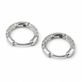 PM090 – Silver Twin Row CZ Circle Huggie Minđuše