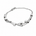 PN008 – Silver Double Cable Chain Cube & Tube Station Narukvica