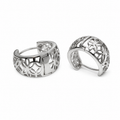 PM021 Silver Botanical Filigree Huggie Minđuše od hirurškog čelika sa cvetnim uzorkom