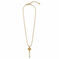 PO004G – Gold Quatrefoil Bar Drop Snake Chain Ogrlica
