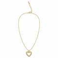 PO008G – Gold Open Heart CZ Pavé Cable Chain Ogrlica