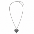 PO002 – Silver Geometric Heart Mesh Pendant Ogrlica