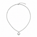 PO004 – Silver Puffy Heart Singapore Chain Ogrlica