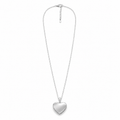 PO013 – Silver Large Polished Heart Long Cable Chain Ogrlica