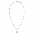 PO021 – Silver Mini Polished Clover Pendant Cable Ogrlica