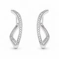 PM014 – Silver Twisted Wave CZ Ear Crawler Minđuše
