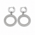 PM075 – Silver Circle Drop Pavé Minđuše