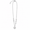 PO046 - Silver Four-Leaf Clover Asymmetric Chain Ogrlica od hirurškog čelika