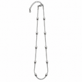 PO058 - Silver Oval Bead Station Chain Ogrlica od hirurškog čelika