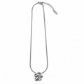 PO055 - Silver Clover Flower Sparkle Pendant Ogrlica od hirurškog čelika