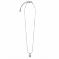 PO052 - Silver Round Pavé Sparkle Pendant Ogrlica od hirurškog čelika