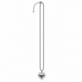 PO051 - Silver Puffed Heart Pendant Ogrlica od hirurškog čelika
