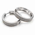 PM170 - Silver Multi-Row Pavé Huggie Minđuše od hirurškog čelika