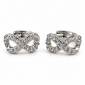 PM173 - Silver Pavé Infinity Huggie Minđuše od hirurškog čelika