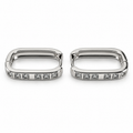 PM175 - Silver Princess Cut CZ Bar Huggie Minđuše od hirurškog čelika
