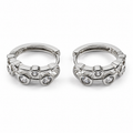 PM178 - Silver Multi Bezel CZ Huggie Minđuše od hirurškog čelika
