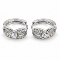 PM179 - Silver Round CZ Pavé Wing Huggie Minđuše od hirurškog čelika