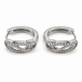 PM182 - Silver Braided Pavé Huggie Minđuše od hirurškog čelika