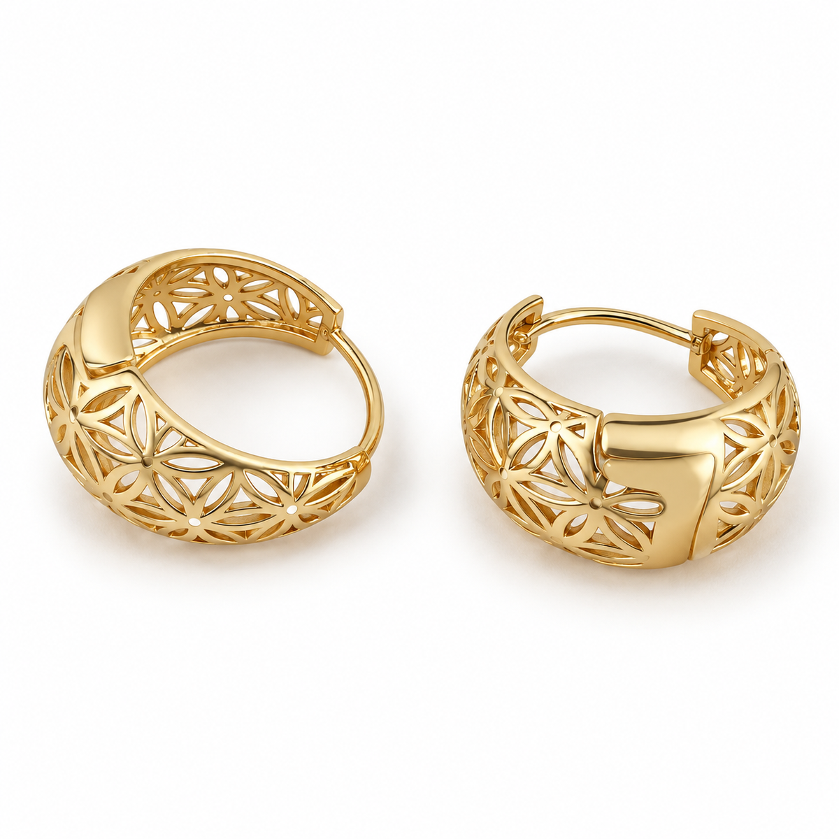 PM111G - Gold Botanical Filigree Huggie Minđuše od hirurškog čelika