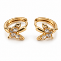 PM102G - Gold Five Sparkle Flower Huggie Minđuše od hirurškog čelika