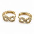 PM104G - Gold Pavé Infinity Huggie Minđuše od hirurškog čelika