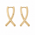 PM110G - Gold Crossed Arc Huggie Minđuše od hirurškog čelika