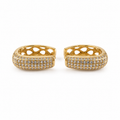 PM101G - Gold Four-Line Sparkle Huggie Minđuše od hirurškog čelika
