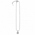 PO066 - Silver Round CZ Floral Halo Pendant Ogrlica od hirurškog čelika