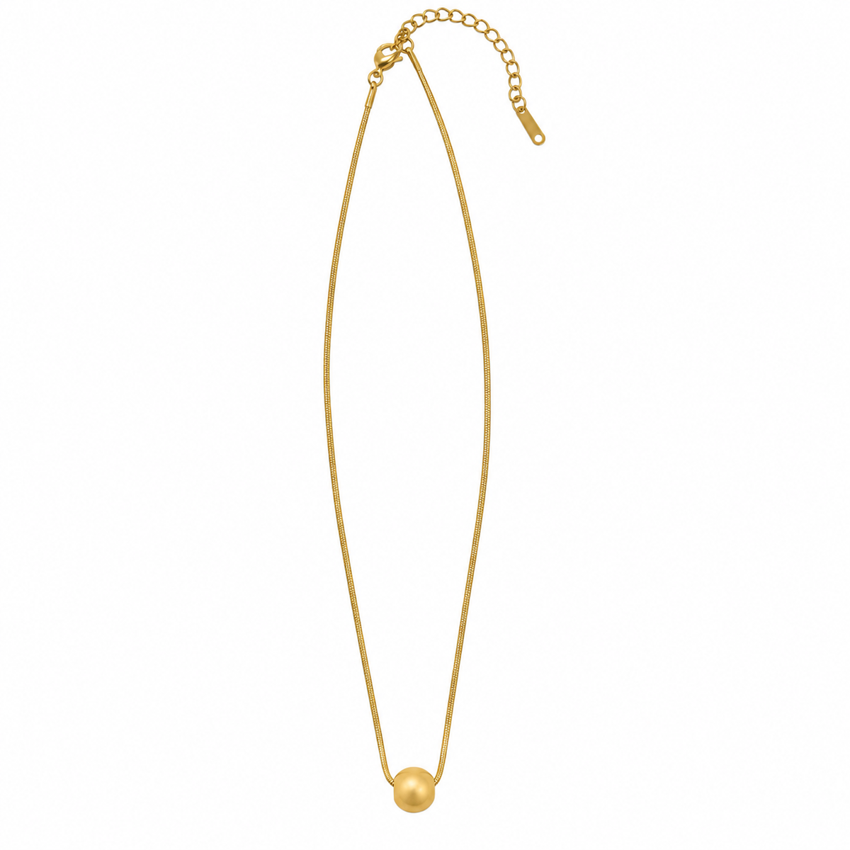 PO017G - Gold Smooth Ball Snake Chain Ogrlica od hirurškog čelika