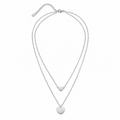 PO044 – Silver Double Layer Heart Pendant Ogrlica
