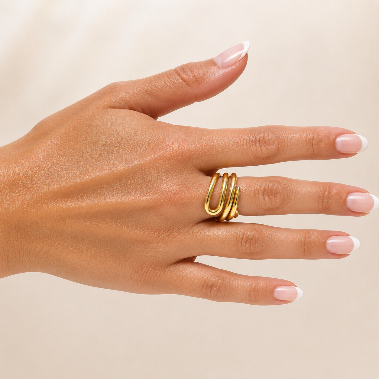 PP021G – Gold Fortune Organic Open Prsten