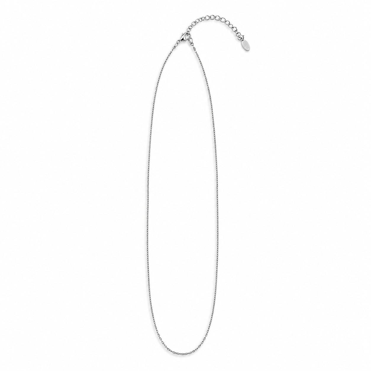PO045 - Silver Thin 440 mm Cable Chain Ogrlica