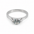 PP010 – Silver Oval Crystal Solitaire Prsten