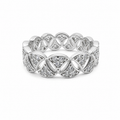 PP036 – Silver Pavé Diamond Lattice Eternity Prsten