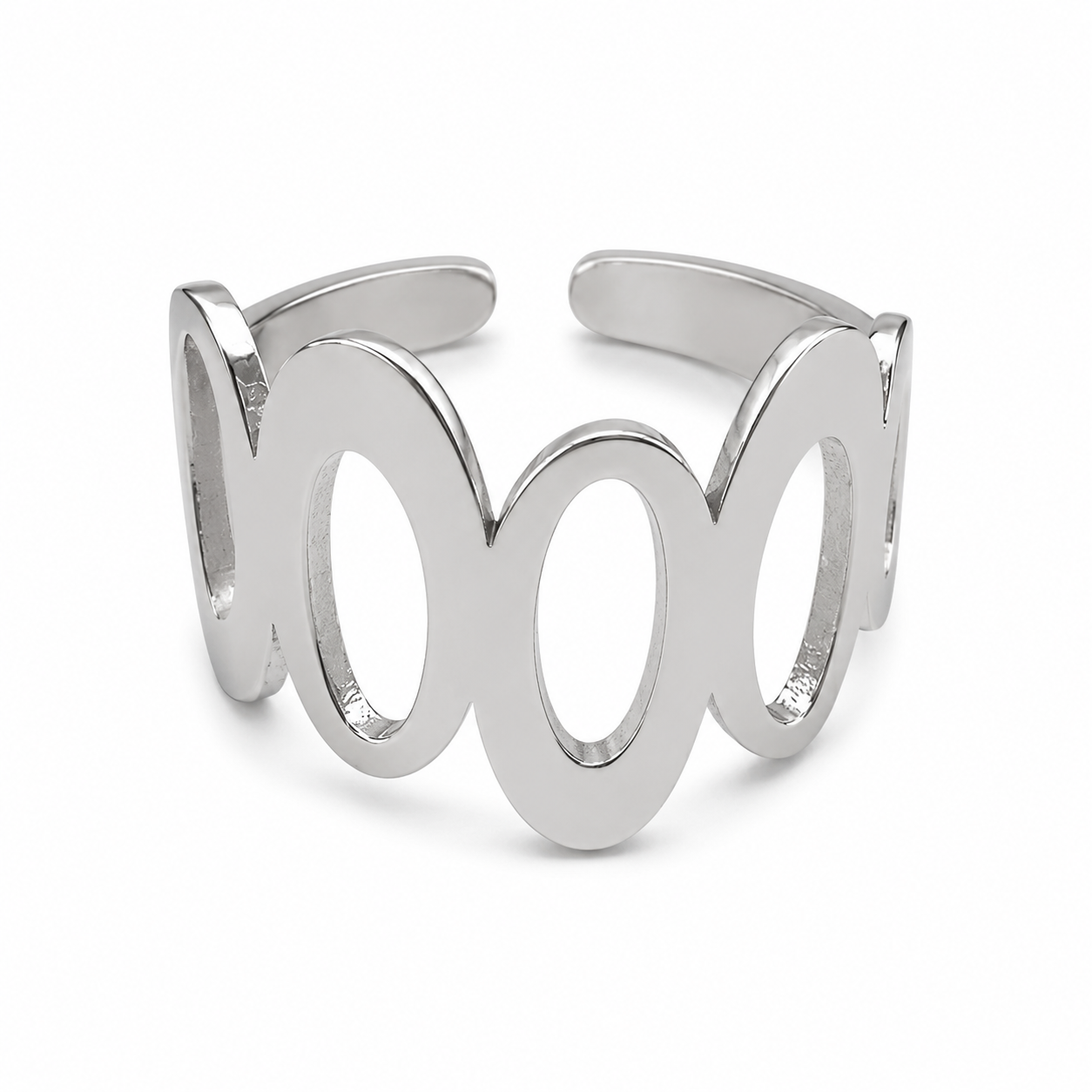 PP016 – Silver Wave Cutout Open Prsten