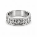 PP017 – Silver Double Row Crystal Band Prsten