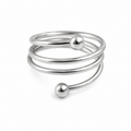 PP021 – Silver Multi-Spiral Ball Open Prsten