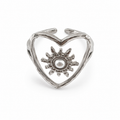 PP023 – Silver Open Heart Sun Prsten