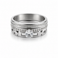PP025 – Silver Triple Solitaire Stack Prsten Set