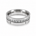 PP028 – Silver Princess Channel Crystal Band Prsten