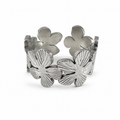 PP038 – Silver Textured Flower Eternity Band Prsten