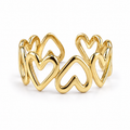 PP013G – Gold Multi Heart Eternity Band Prsten