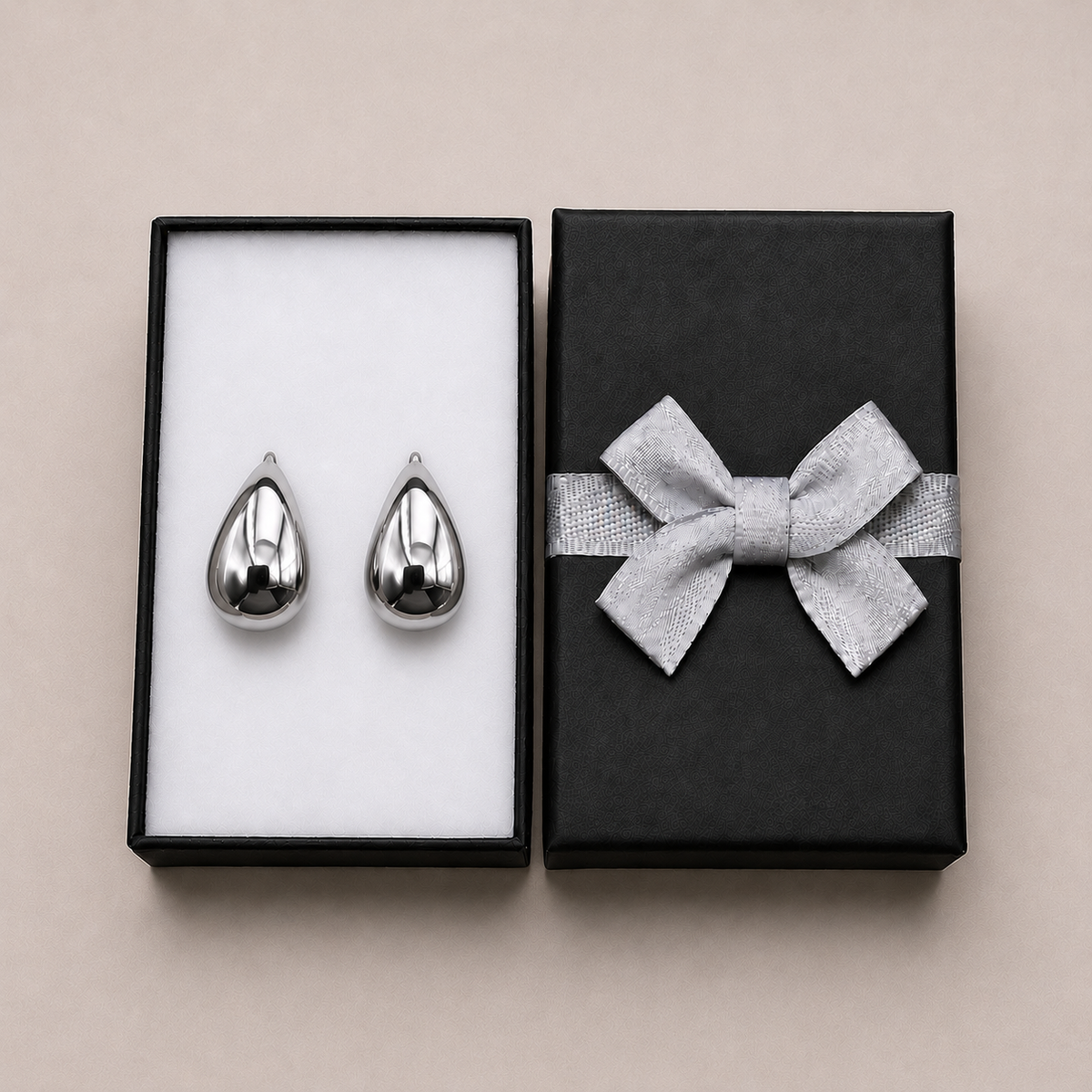 PM063 – Silver Chunky Teardrop Minđuše