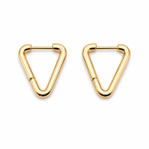 PM049G – Gold Triangle Huggie Minđuše