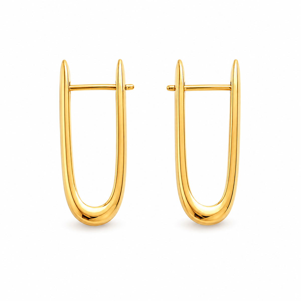 PM078G – Gold Elongated U-Shape Huggie Minđuše